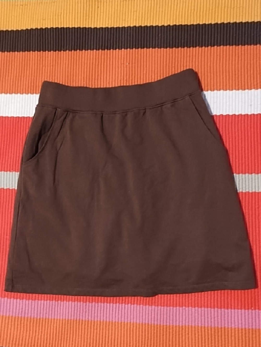 Denim&Co Brown Knit Skort with Pockets VGC XS.